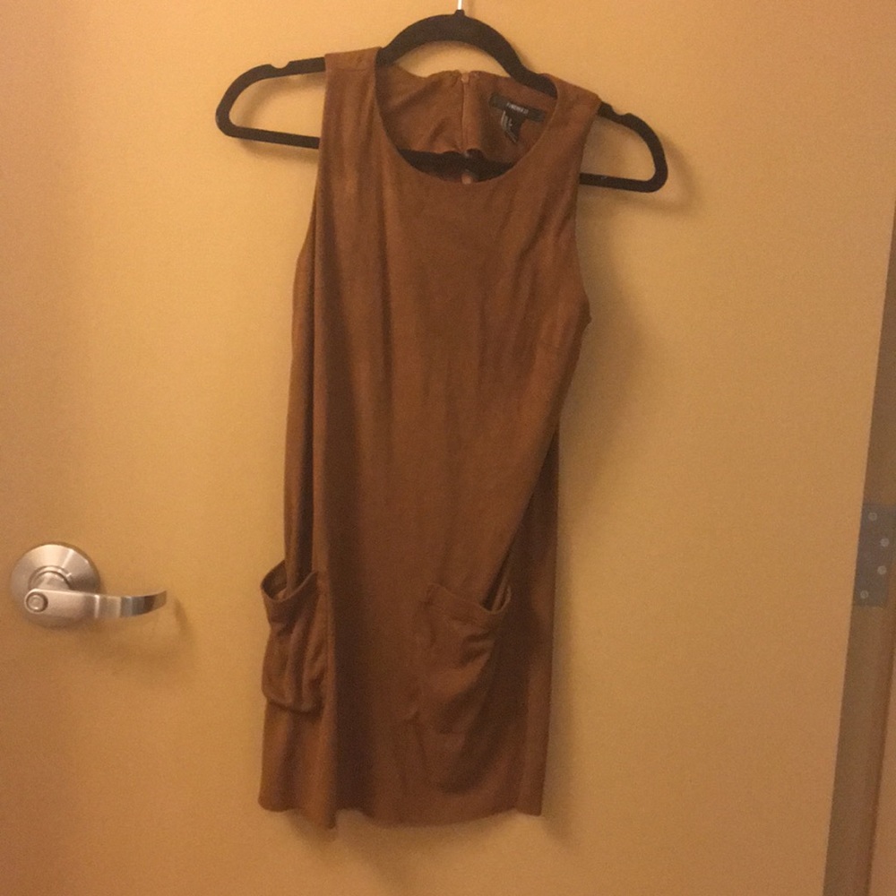 Brown suede dress